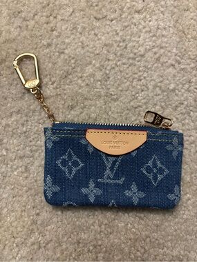 Blue Monogram Denim Key Pouch